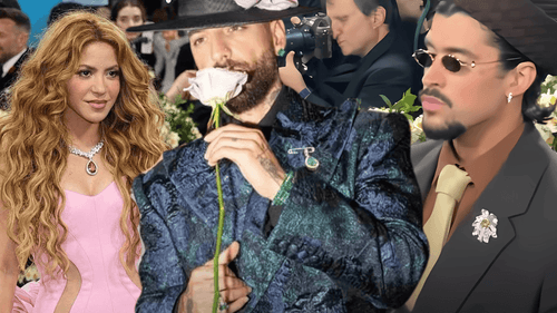 Izquierda: Shakira. Centro: Maluma. Derecha: Bad Bunny