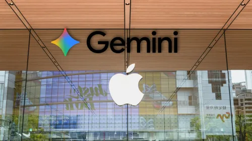 En la foto: Tienda Apple y Logo Gemini