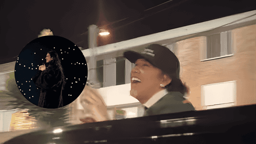 Izquierda: Dua Lipa. Derecha: Beéle en las calles de Bogotá