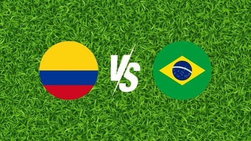 Banderas de Colombia vs. Brasil, partido de fútbol por Eliminatorias al Mundial 2026