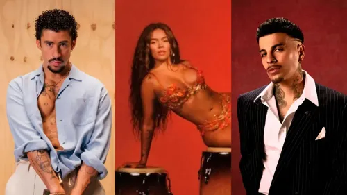 En la foto: Bad Bunny, KarolG, Rauw Alejandro